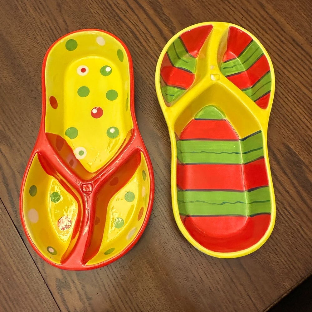 Set of 2 chip and dip platters